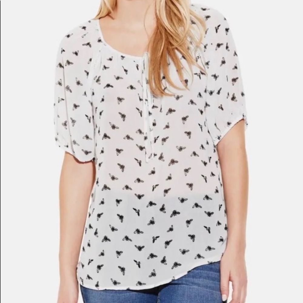 Two By Vince Camuto Top Size Large Black White Bees